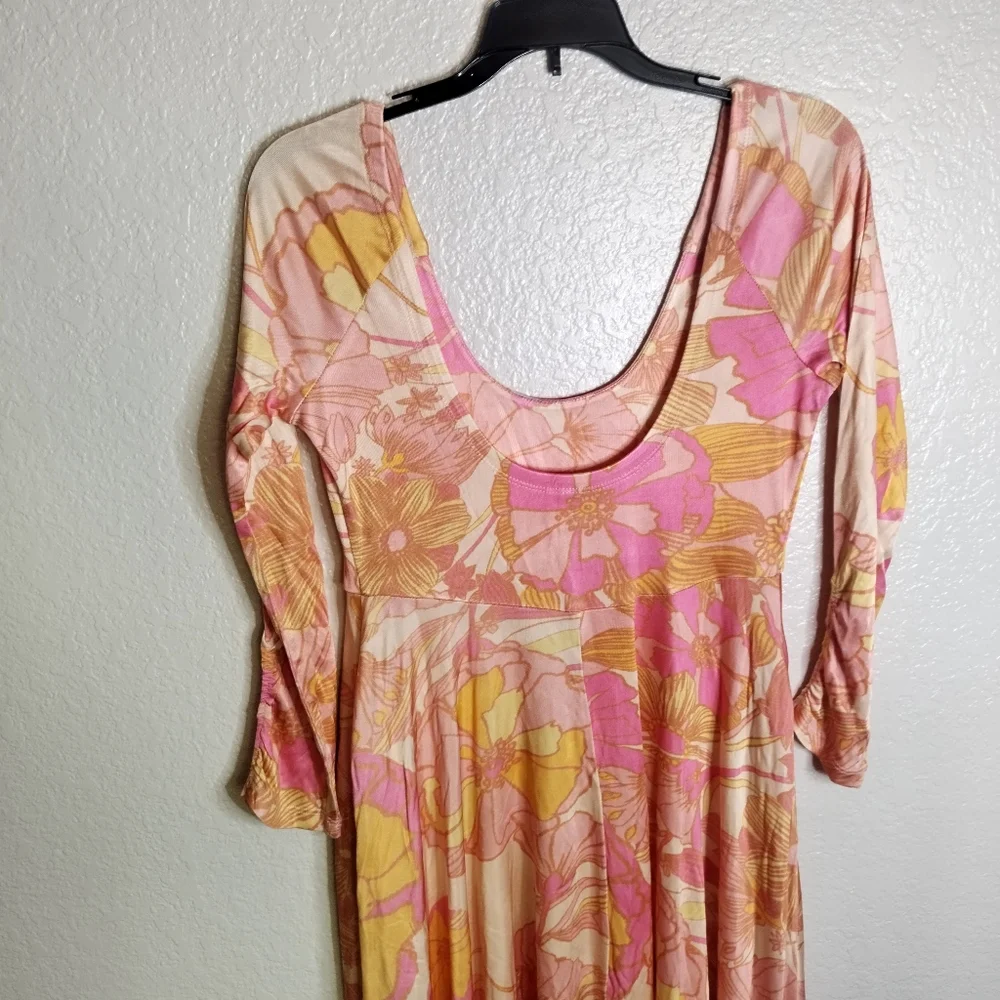 NWT Free People Women's First Date Floral Scoop Neck Maxi Dress Sz S